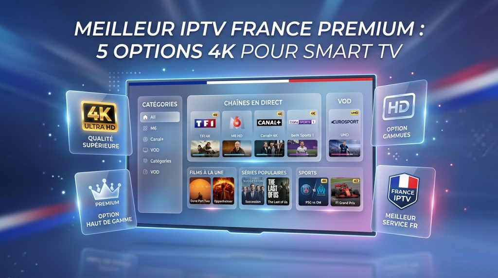 Meilleur IPTV France Premium : 5 options 4K pour Smart TV