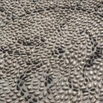 Revêtement en moquette de pierre : texture de granulats minéraux incrustés en résine polyuréthane, sol extérieur durable exposé en plein soleil